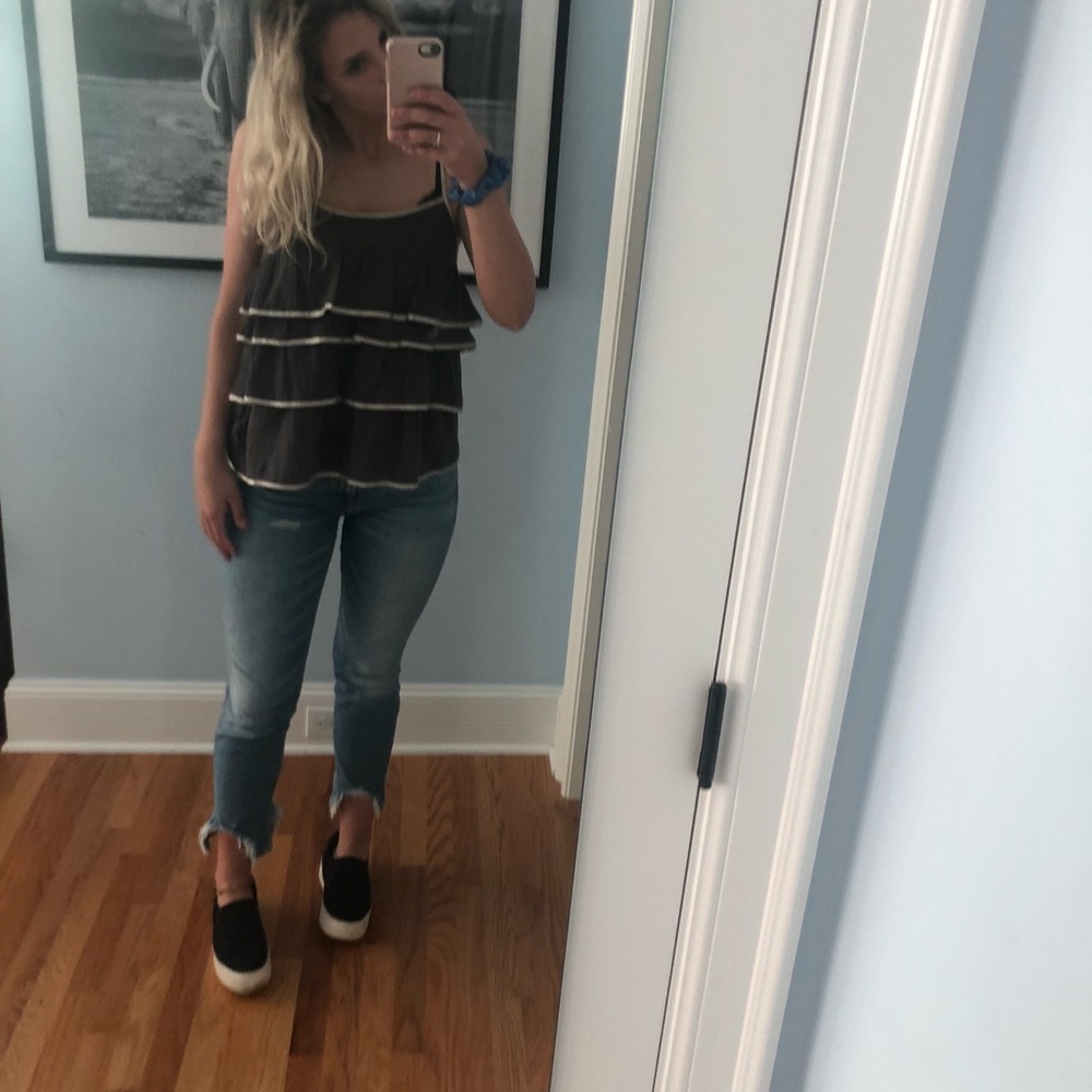 charcoal and gold tank